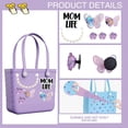 thumbnail image 4 of 14pcs Purple Roses Charms for Women Bogg Bags, Mix Butterfly Rose Flower Pearl Chain Decor Bogg Bag Charm Accessories Compatible with Simply Southern Beach Totes Handbags, 4 of 9