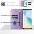 thumbnail image 4 of for Samsung Galaxy S25 Edge Wallet Rugged Case, Premium PU Leather RFID Blocking Card Slots Kickstand Classic Full Body Protection Magnetic Function Durable Phone Cover for S25 Edge, Purple, 4 of 9