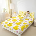 thumbnail image 4 of jejeloiu Cute Farm Duck Twin Sheet Sets,Country Flower Floral Twin Fitted Sheet,Pink Yellow Flat Sheet For Boys Teens,Ultra Soft Home Decor,3 Pieces, 4 of 7