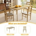 thumbnail image 5 of 5 Pieces Solid Wood Indoor Modern Rectangular Dining Table Set for 4, Dining Table with 4 Back Chairs, Kitchen Table and Chairs Set for Kitchen Bar Living Room Breakfast, Natural, 5 of 9