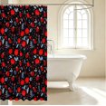 thumbnail image 3 of Erosebridal Playful Ladybug Shower Curtain 72Wx78L,Dreamy Daisy Flowers Bath Curtain,Black Green, 3 of 5