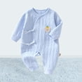 thumbnail image 2 of Nilvkv Newborn Onesies, Newborn Sleepers, Toddler Bear Face Print Long Sleeve Cotton Romper Soft Fall Winter Blue 0-4 Months, 2 of 5