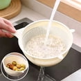 thumbnail image 6 of 1Pc Large Fine Mesh Strainer Basket for Kitchen,Cream White Plastic Vegetable And Rice Washing Drainer with Handle,Multifunctional Food Strainer for Household Cooking And Fruit 12.3"X2.95"X6.3", 6 of 6