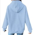 thumbnail image 5 of Xudanell Women Hoodies Solid Color Sweatshirt for Women Loose Fit Fall Clothes Warm Pullover Vintage Sweatshirt with Hood, 5 of 8
