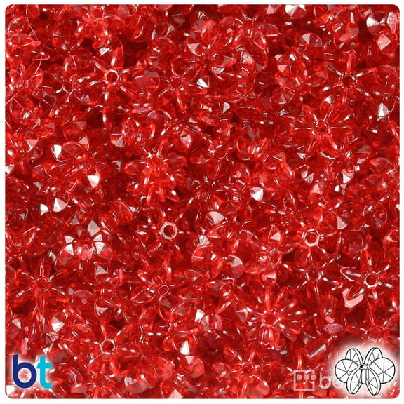 BeadTin Dark Ruby Transparent 10mm SunBurst Craft Beads (450pcs)