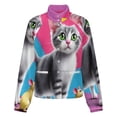 thumbnail image 5 of Jackets for Women Winter Coat Jackets Flannel Stand Collar Jacket(Cute Cat with Mouse Toy,Size:S-4XL), 5 of 7