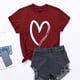 thumbnail image 1 of ICHUANYI Clearance Casual Women's Round Neck Summer Sexy Gradient Print Regular Women's Short Sleeve Top(Wine, XL) ICHUANYI WER2023081114289, 1 of 4