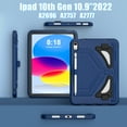 thumbnail image 7 of ELEHOLD Rugged Case for iPad 10th Gen 10.9" 2022,Kids Case with Hidden Kicktand Pencil Holder Silicone Shockproof Case for iPad 10.9 inch,Navy Blue, 7 of 7