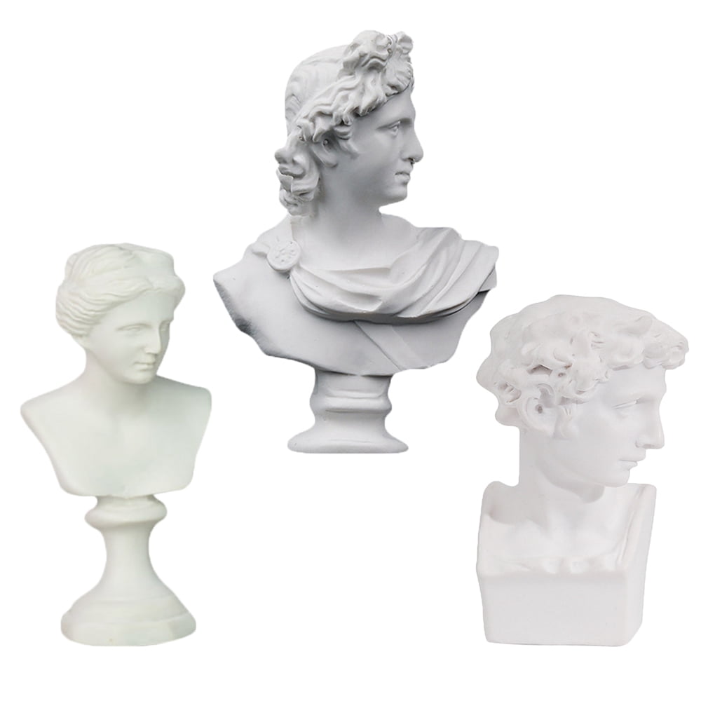 Resin Bust Statue Set 3 Inch Plaster Figurines Replica Small Home