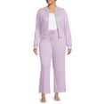 thumbnail image 2 of Secret Treasures Women's Ribbed Full Zip Hoodie and Pants Set, 2-Piece, 2 of 5
