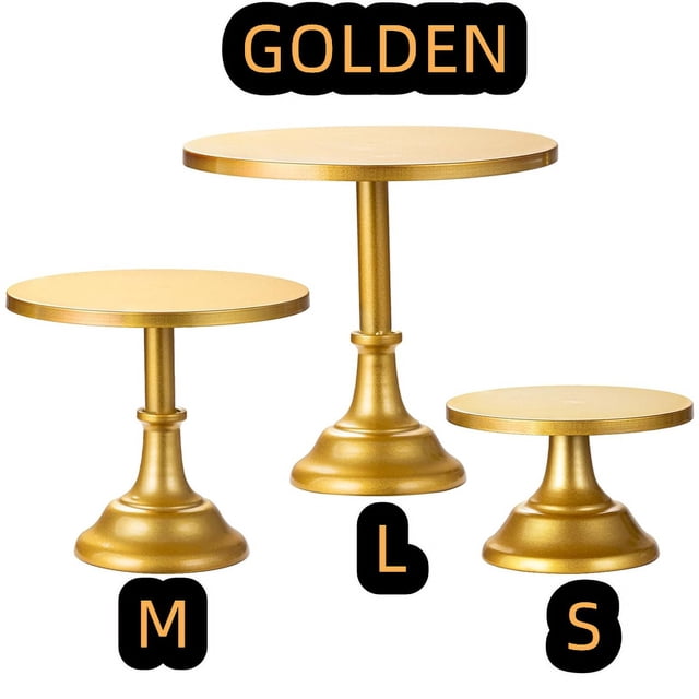 Cake Stand Home Party Dessert Table Display Rack Dessert Cake Tray Cold Meal Tea Break Table Afternoon Tea Center Rack Metal GOLDEN (L) 12 INCH-1PCS