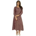 thumbnail image 1 of Bimba Robe Maxi Imprimée pour Femmes, Patte de Boutonnage avant, Robe Ethnique, Robes Décontractées en Rayonne, 1 of 7