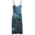 thumbnail image 4 of Wolves in The Moonlight Design Sleeveless Dress Woman Fashion Long Dresses Women's Summer Suit Dress 2025, 4 of 6