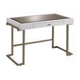 thumbnail image 2 of ACME Boice Desk in White PU & Champagne, 2 of 2