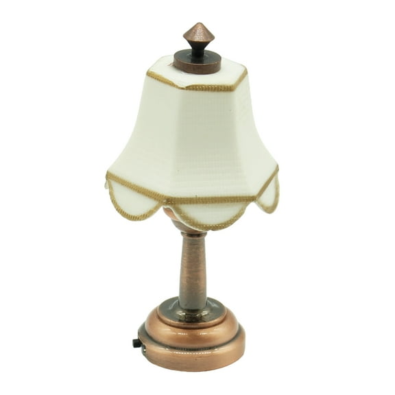 Zeiwohndc Miniature LED Desk Lamp Table Light Bedside Lamp for 1/12 Dollhouses Furniture