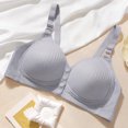 thumbnail image 4 of GERsome Front Closure Bras for Women Wireless Snap Comfort Full Coverage Seamless Supportive Bralettes Gray L, 4 of 7