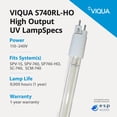 thumbnail image 2 of Viqua S740RL-HO UV Replacement Lamp for SP740-HO, SPV-15, SC-740, SCM-740, 2 of 8