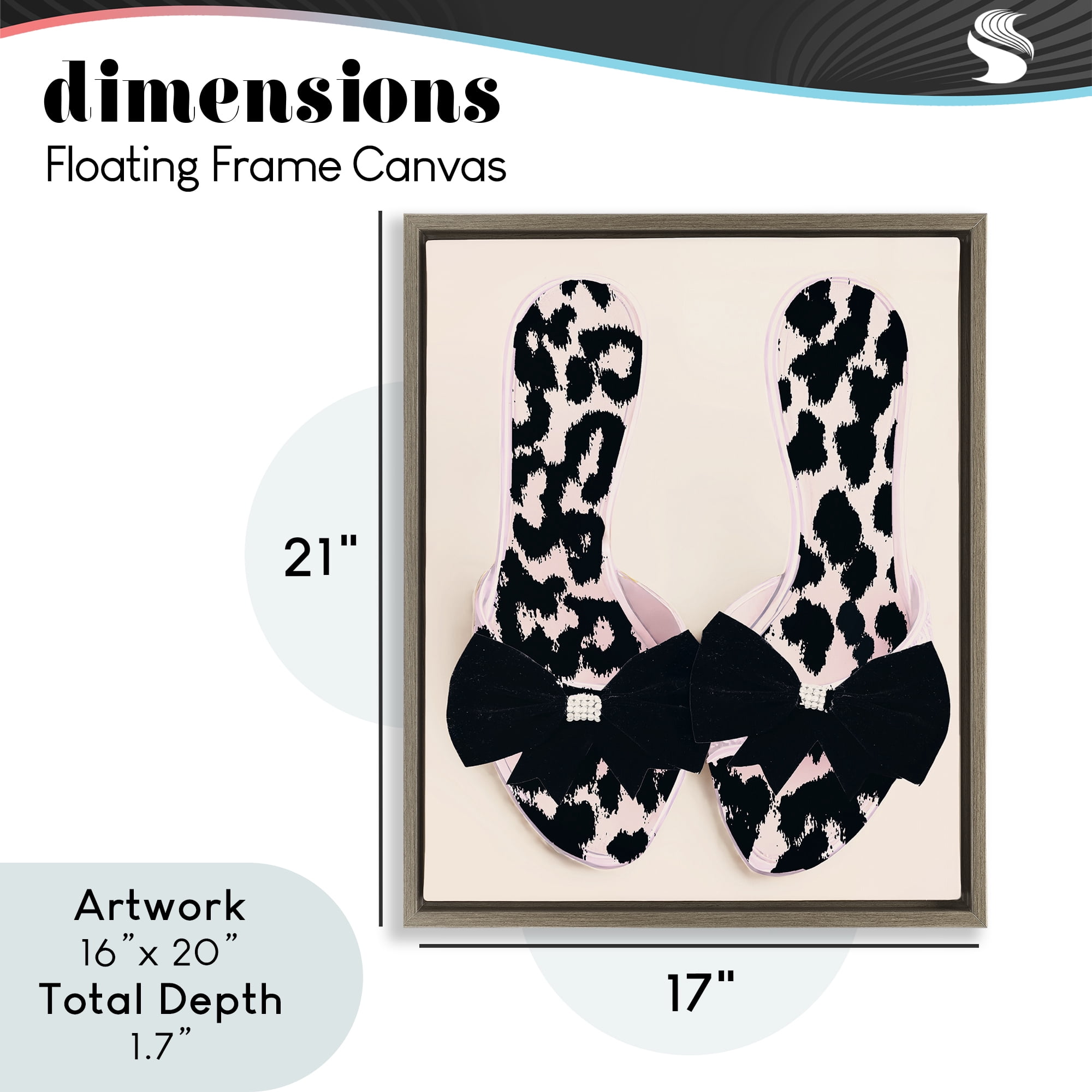 Cat Walk Spotted Shoes Brown Framed Floater Canvas Wall Art, design by Annabelle Hall