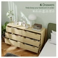 thumbnail image 4 of 6 Drawer Dresser Bedroom, Fluted Chest with Gold Pulls, Natural Wood - Modern Storage for Clothes & Accessories, 4 of 9