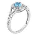 thumbnail image 2 of 10k White Gold Swiss Blue Topaz & 1/5 Carat T.W. Diamond Halo Ring, 2 of 3