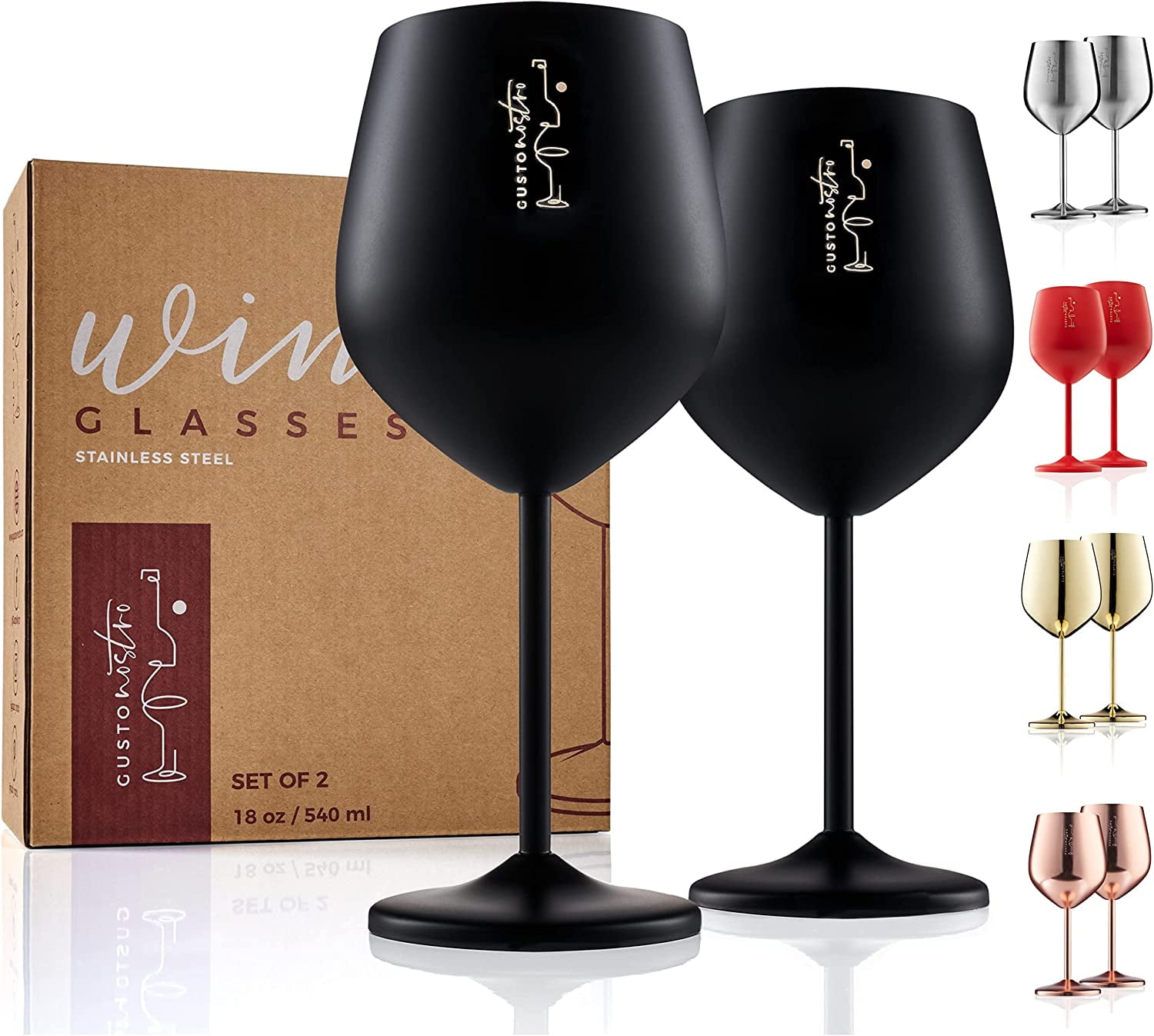 G Francis Stainless Steel Wine Glasses 4pk - 18oz Rose Gold Unbreakable Cups, Size: One Size