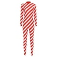 thumbnail image 4 of ZDHoor Womens Christmas Candy Cane Striped Long Sleeve Dance Unitard Jumpsuit Stage Performance Costume Red XXL, 4 of 6