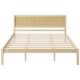 thumbnail image 5 of King Size Bed Frame with Headboard,Wood Bed Frame with Slat Support,No Box Spring Needed,Oak, 5 of 7