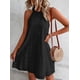 thumbnail image 1 of Vestido corto holgado con cuello Halter para mujer, traje elegante de encaje sin mangas, informal, para fiesta y playa, Y2K, color negro, 2024, 1 of 5