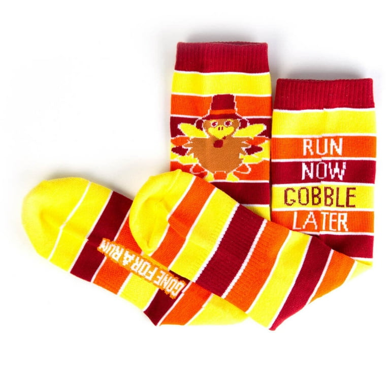Gone For a Run Running Woven Mid Calf Socks Run Now Gobble Later