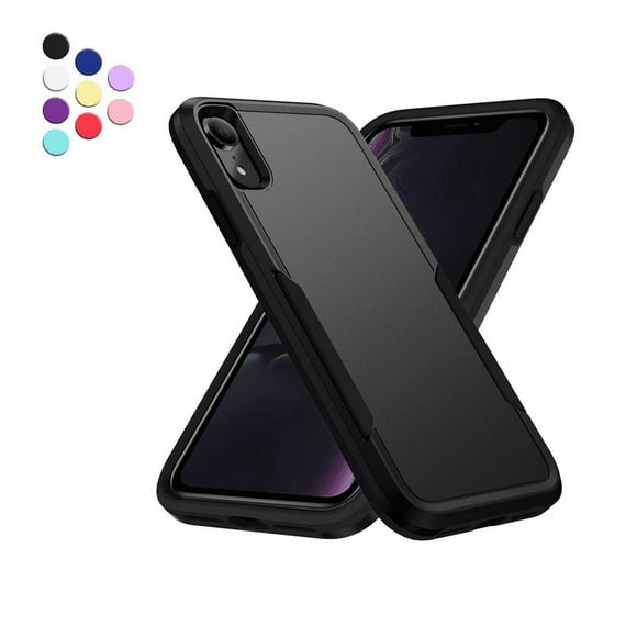 Entronix Funda Resistente Diseñada para iPhone XR, Cubierta Protectora a Prueba de Golpes de Triple Capa, Color Negro