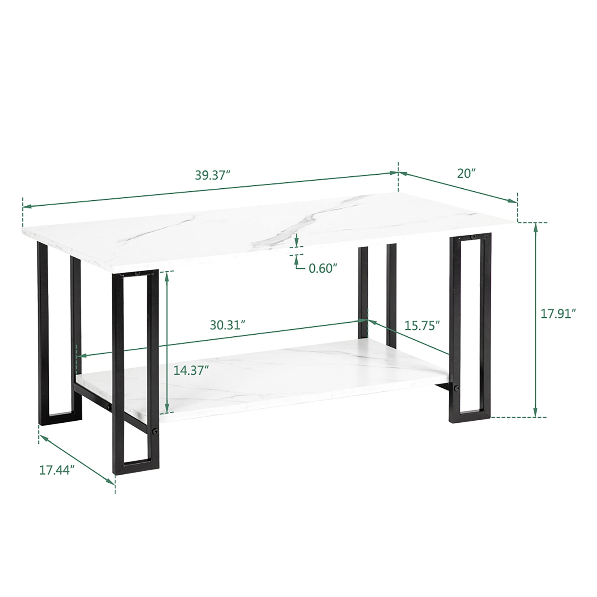 Lowestbest Coffee Table, 2 Layers, for Dining Room, Coffee Shop, Restaurant(White Top, Black Leg) Lowestbest Coffee Table, 2 Layers, for Dining Room, Coffee Shop, Restaurant(White Top, Black Leg)