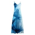 thumbnail image 5 of EGNMCR Robes de Vacances pour Femmes Robe à Bretelles d'Été Sans Manches Imprimée Col en V Décontractée Longue Robe Maxi, 5 of 5