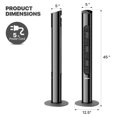 thumbnail image 2 of mollie Ventilador de torre silencioso oscilante con control remoto 8 velocidades Temporizador 12H Pantalla LED portátil Circulador de aire eléctrico de 45 pulgadas Ventilador de pie para el hogar, dor, 2 of 5