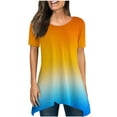 thumbnail image 2 of Sevevn Fashion Women Summer Loose Print Round-Neck T-Shirt Short Sleeve Casual Blouse Womens T-shirt, 2 of 5