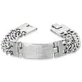 thumbnail image 1 of Stainless Steel Silver-Tone Double Chain Padre Nuestro Spanish Prayer Mens Bracelet, 1 of 2