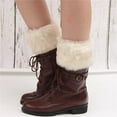 thumbnail image 4 of Christmas Fall Stocking Stuffers for Women Beige Boot Socks Pairs Warmers Womens Winter Cuffs Topper Leg 2 Plush Knit, 4 of 4