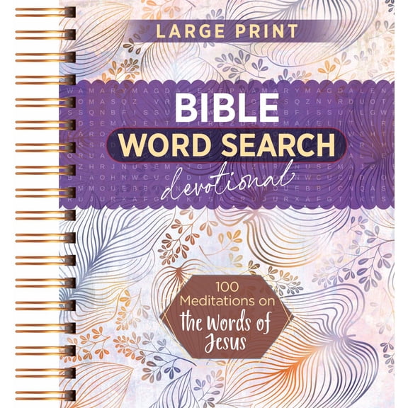 100 Meditations on the Words of Jesus: Word Search Devotional (Spiral-Bound)