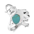 thumbnail image 3 of Enjoy Elephant Green Turquoise Sterling Silver Ring-6, 3 of 4