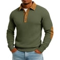 thumbnail image 2 of Kakii Men's Textured Sweatshirt Fleece Lined Thermal Elbow Patches Heavyweight Pullover, 2 of 6