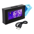 thumbnail image 3 of Reloj despertador de proyección, proyector de reloj digital con pantalla LCD en , con humedad, temperatura, retroiluminación LED, pronóstico perfecl Despertador de proyección, 3 of 8