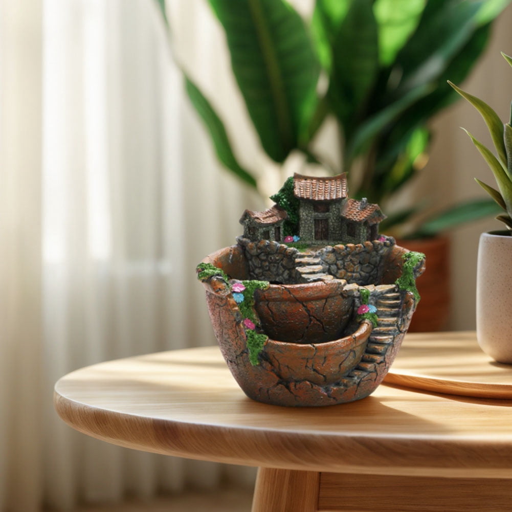 CARRFA 2025 Creative Fairy Garden Planter Plants Pot, Flowers Succulent Plants Fairy House Pot Holders Hanging Garden Design with Sweet House