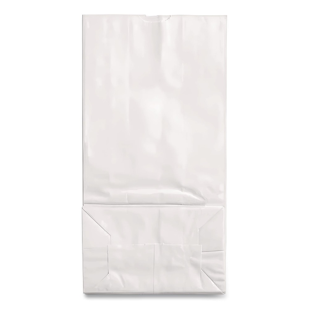 7 in. x 4.38 in. x 13.75 in. No. 12 Size Grocery Paper Bags - White (500/Bundle)