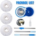 thumbnail image 2 of odorsTT Blue Spin Mop Bucket 360 °   with Wringer Set, Mop and Bucket Set, Stainless Steel Mop System, 3 Absorbent Microfiber Mop Head Eefills, for Household Kitchen Floor Cleaning, 2 of 10