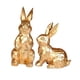 thumbnail image 3 of 2 figuras de conejo de Pascua, esculturas de primavera, adornos de mesa. Oro, 3 of 7
