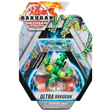 Bakugan Ultra, Serpillious, 3-inch Tall Geogan Rising Collectible Action Figure and Trading Card