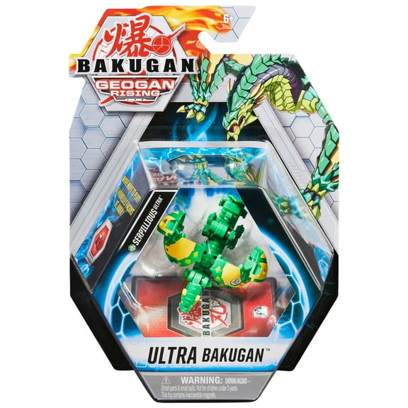Bakugan Ultra, Serpillious, 3-inch Tall Geogan Rising Collectible Action Figure and Trading Card