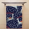 thumbnail image 4 of Coolnut Fingertip Hand Towels, Set of 2 Pcs Reindeer Snowflakes Absorbent Face Bath Towels for Bathroom Kitchen, 30"x15", 4 of 6