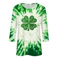 thumbnail image 3 of Hvot&aat Ladies' St Patty's Day Casual Shirt 3/4 Sleeve Crewneck Irish Clover Tunic Tops, 3 of 3
