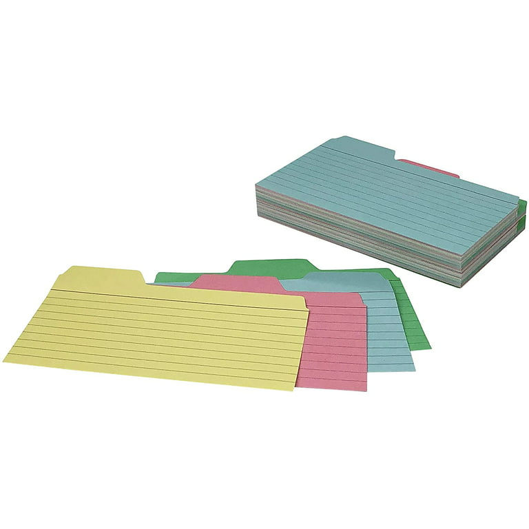 Tabbed Index Cards 48-Pack, Ruled, Assorted, 4x6 - Find It - FT07218