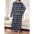 thumbnail image 3 of Women'S Sleepwear Long Sleeves Nightgown Print Tee Sleep Dress Christmas  - Blue XXL, 3 of 4